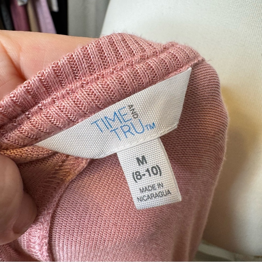 Time and Tru Pink Crew Neck Sweater Size M/L - Picture 8 of 10